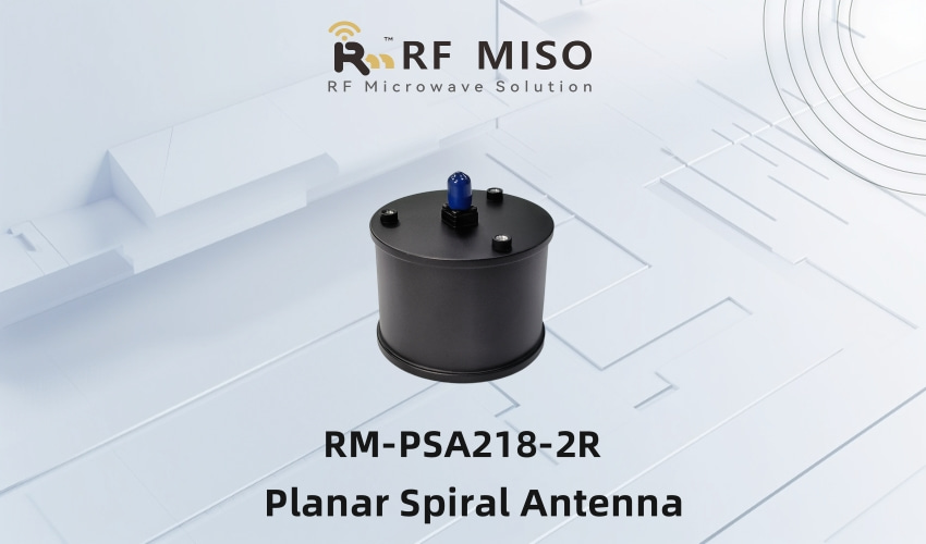 Антеннаи планарии спиралӣ 2 dBi Typ. фоида, 2-18 ГГц Диапазони басомади RM-PSA218-2R